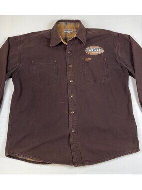 Carhartt Men’s S96DKB Flannel Lined Canvas Shirt Jacket Large